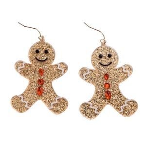 Gingerbread‎ man Christmas acrylic Earrings